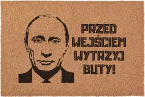Lábtörlő Belépés előtt töröld át Putyin cipőjét a kókusz ajtó alá 60x40