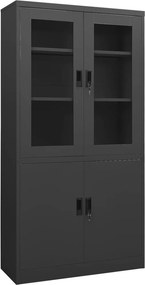 vidaXL antracitszürke acél irodai szekrény 90 x 40 x 180 cm