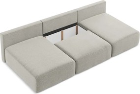 Világosszürke kinyitható-tárolóhelyes sarokkanapé Kalena – Makamii