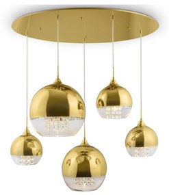 Maytoni P140-PL-170-5-G - Csillár zsinóron FERMI 5xE27/60W/230V arany