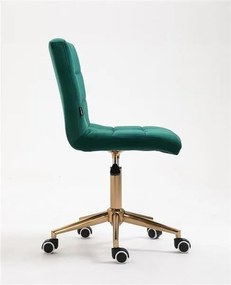 HR7009K Sötétzöld modern velúr szék arany lábbal