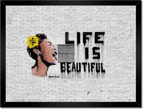Poszterek keretben 40x30 Banksy Life is beautiful