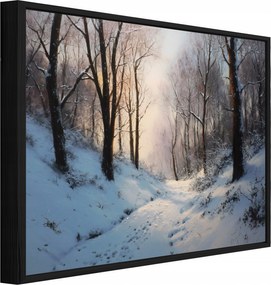 Vászonkép Fekete Keretben Téli Erdő Fák Nappali Hálószoba 60x40