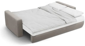 Világosszürke bársony kinyitható tárolóhelyes kanapé 238 cm Belfast – Cosmopolitan Design