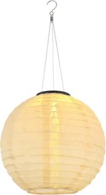 Globo 339700S Solar függőlámpa műanyag homokszínű matt, rozsdamentes acél, műanyag homokszínű, kábel PVC fehér, csúszókapcsoló, IP44, ø: 300mm, M: 550mm, tartozék: LED 0.5W 3V, 2700K