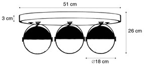 Ipari reflektor lámpa fekete rézzel 3-lámpás - Haicha