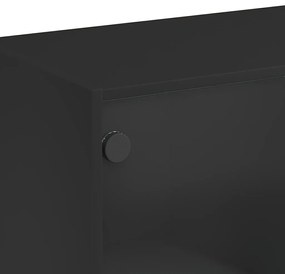 fekete szerelt fa tálalószekrény 102x37x75,5 cm