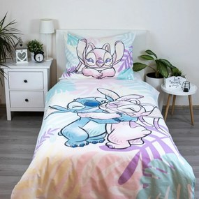 Jerry Fabrics Lilo és Stitch "Leaves" pamut ágyneműhuzat, 140 x 200 cm, 60 x 80 cm