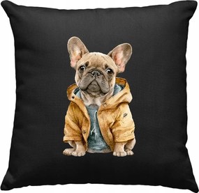 Bulldog Mopsz Kutya párna 2, fekete