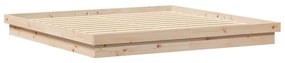 vidaXL Ágykeret Természetes 200 x 200 cm Tömör fenyőfa