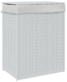 fehér polyrattan szennyeskosár fedéllel 46x33x60 cm