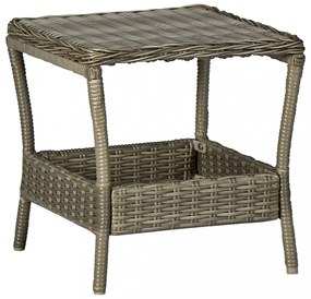 barna polyrattan kerti asztal 45 x 45 x 46,5 cm