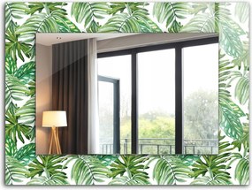 Falra akasztható üvegkeretes tükör 80x60 cm Trópusi zöld levelek
