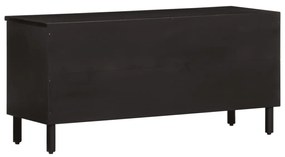 fekete tömör mangófa TV-szekrény 100 x 33 x 46 cm