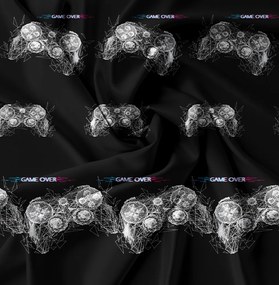 GAME OVER fekete mikroszálas ágyneműhuzat Ágyneműhuzat mérete: 70 x 80 cm | 140 x 200 cm