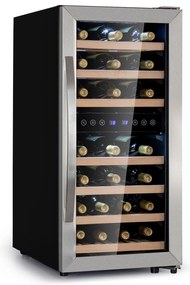 Klarstein Vinamour 33 Duo, borhűtő, 89 liter, 33 palack, 2 zóna, 5-18 °C, érintésvezérlés