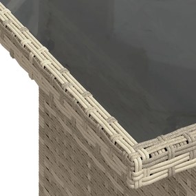7 darabos kerti kanapé szett párnákkal, világosszürke poly rattan, 2 személyes kerti kanapé tárolóval és párnákkal, szürke poly rattan
