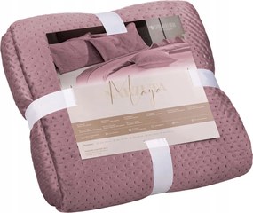 Dekoratív ágytakaró Maya 200x220 velúr steppelt sötét rózsaszín