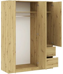BASIT Gardrób Szekrény Tölgy Színben 150 cm