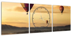 Kép - repülő léggömbök (órával) (90x30 cm)