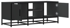 fekete szerelt fa és fém TV-szekrény 100x35x41 cm