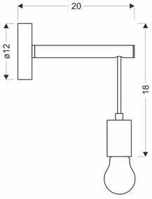 Fali lámpa IZZY 1xE27/60W/230V