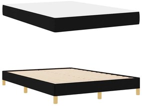 Boxrugós ágy Fekete és Barna 140 x 190 cm Textil és mérnöki fa