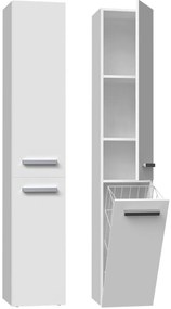 Drohmo Nel IV fürdőszoba szekrény, 31x174x30 cm, fehér