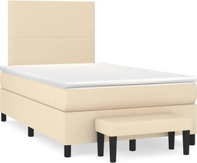 vidaXL krémszínű szövet rugós ágy matraccal 120 x 200 cm
