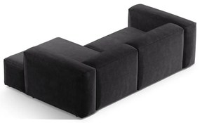 Sötétszürke kordbársony sarokkanapé (jobb oldali-heverő résszel) Bergano – Cosmopolitan Design