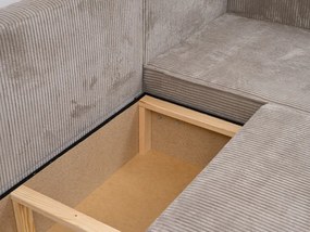 SMART COSARO krémszínű sarokkanapé,ágyazhaztó + 2 db AJÁNDÉK párnával
