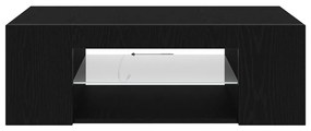 TV Szekrény LED Fényekkel, Fekete, Tömörfa, 90x39x30 cm