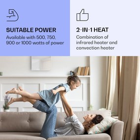 Klarstein La Palma 1000 smart, infravörös hősugárzó 2 az 1-ben, 120 x 60 cm, 1000 W, tükör elülső rész