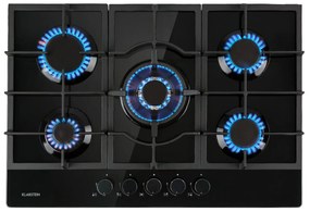 Klarstein Ignito 5, gázfőzőlap, 5 Sabaf égő, üvegkerámia, fekete