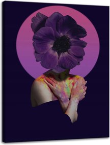 Vászonkép Lila Virág Lány Színek 30x40 cm