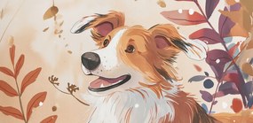 Poszter 91,3x44,5cm Collie Őszi évszak