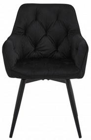 JORK360 VELVET fekete forgó étkezőszék