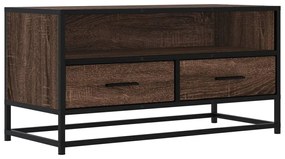 barna tölgy színű szerelt fa és fém TV-szekrény 80x34,5x40 cm