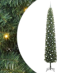 vidaXL Mű karácsonyfa 300 LED-del Zöld 300 cm PVC, acél és műanyag