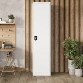 Fém iratszekrény ALEX, 450 x 1850 x 400 mm, fehér