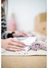 Világosszürke-krémszínű mosható kézi szövésű pamut szőnyeg 170x240 cm Air Natural – Lorena Canals