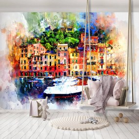 Fotótapéta - Városr - festett akvarellek (152,5x104 cm)