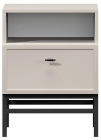 Lorini éjjeliszekrény 45 cm - kasmír / fekete T-bar fogantyú / fém lábak