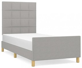 világosszürke szövet ágykeret matrac nélkül 80x200 cm