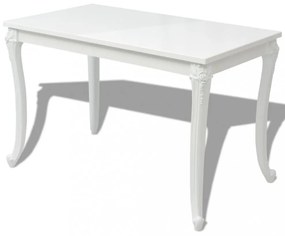 fehér magasfényű étkezőasztal 116 x 66 x 76 cm