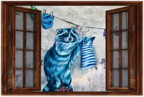 Poszter 60x40 Mosómedve mosómedve graffiti csíkok