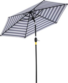Outsunny Napernyő Kerti Napernyő Terasz Napernyő Acél Kültéri Kék Csík Ø230 x 216 cm | Aosom