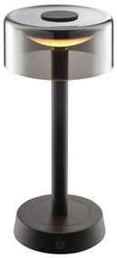 Brilliant - RAZOR LED asztali lámpa, dimmelhető, újratölthető, érintésvezérlésű, 2,5W/5V, 2700K, IP44, fekete