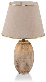 Krémszínű-aranyszínű asztali lámpa textil búrával (magasság 50 cm) Yakamoz – Opviq lights