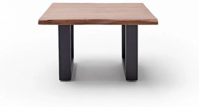 CARTAGENA dohányzó asztal akácfa 75x75cm - U alakú antracit szürke lábbal - Dió